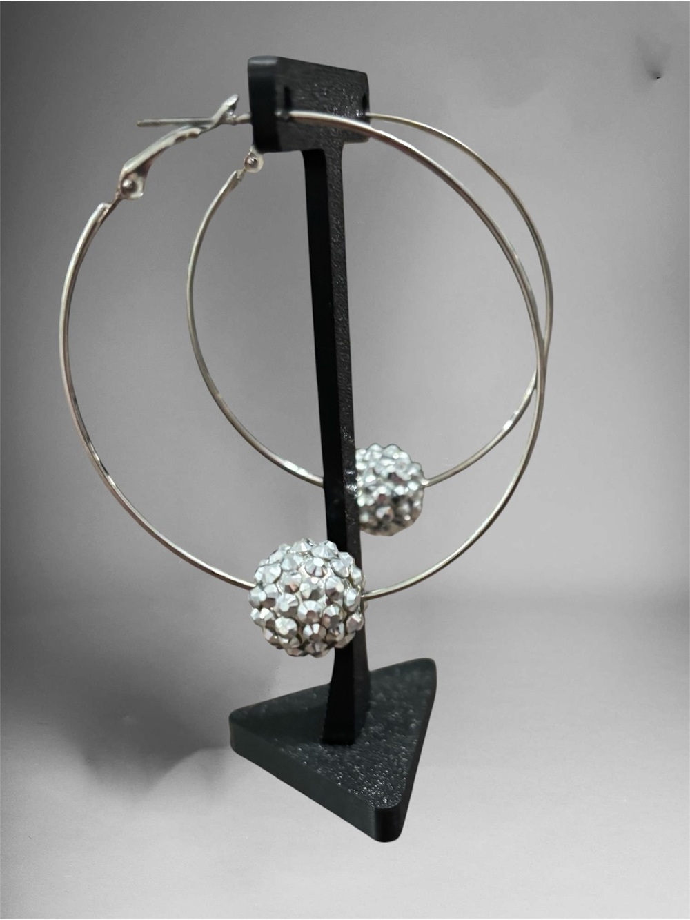 5/$25 (Pick 5 items for $25 Labeled)
Hoop Earrings with Crystal Pave Ball - Picture 2 of 5